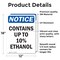 Signmission Contains Up To 10% Ethanol, 12 in W x Rectangle, Vinyl Decal OS-2PACK-NS-D-1218-V-10806 - alternate 2